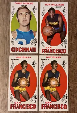 1969-70 Topps Basketball Vintage 4 Card Lot-Feeling-Ron Williams-Joe Ellis (x2) - Image 1