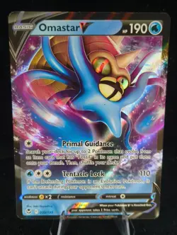 Pokemon TCG Omastar V Silver Tempest 035/195 Holo Ultra Rare - Image 1