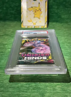 Pokemon TCG Sun & Moon Unified Minds Booster Pack MEWTWO & MEW 2019 PSA 9 Mint - Image 4