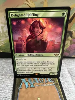 Delighted Halfling the Lord of the Rings Magic the Gathering Card NM Condition - Image 1