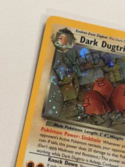 NOSTALGIC Dark Dugtrio 6/82 Team Rocket Holo ✨🌀Swirl and firework WOTC NM - Image 2