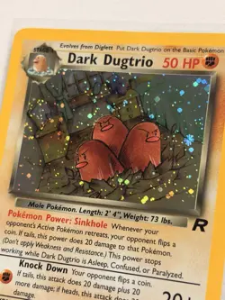 NOSTALGIC Dark Dugtrio 6/82 Team Rocket Holo ✨🌀Swirl and firework WOTC NM - Image 3