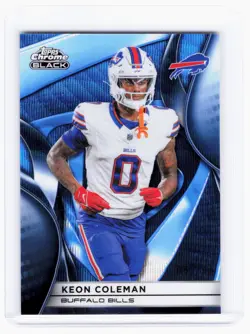 2025 Topps Chrome Black #14 Keon Coleman Blue Refractor #/150 - Image 1