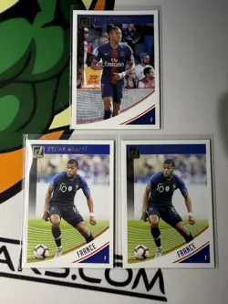 2018-19 Panini Donruss Kylian Mbappe 3 card lot - Image 1