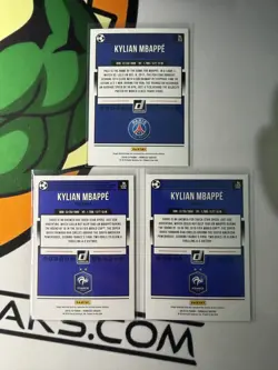 2018-19 Panini Donruss Kylian Mbappe 3 card lot - Image 2