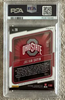 2025 Prizm Draft Picks Julian Sayin Hype Mojo /25 PSA 10 🔥 -POP 3 - Image 2