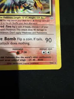 Ho-Oh 1st Ed. 7/64 Holo Neo Revelation Set Rare 2001 Pokemon Card WOTC Legendary - Image 2