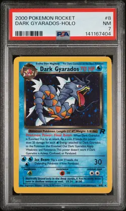 2000 POKEMON ROCKET #8 DARK GYARADOS-HOLO PSA 7 - Image 1