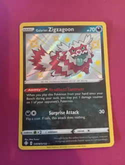 Galarian Zigzagoon SV078/SV122 Shining Fates: Shiny Vault Holo Pokemon TCG NM - Image 1