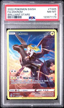(PSA 8) Pokemon: Brilliant Stars - Zekrom #TG05 [Full Art] - Image 1