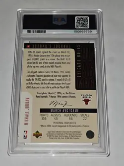 1996 Upper Deck Collector's Choice Italian Jordan's Journal Michael Jordan #J5 - Image 2