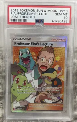Pokemon Card PSA 10 Professor Elm's Lecture 213/214 Lost Thunder - Image 1