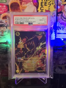 2025 One Piece OP12 EN Special Alternate Art #011 Portgas D Ace PSA 10 GEM MINT - Image 1