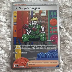 Pokemon TCG Lt. Surge's Bargain SIR Mega Evolution 185/132 NM/ M Pack Fresh - Image 1