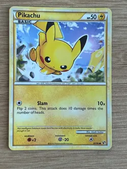 Pikachu (Non Holo Common) 61/90 - HGSS Undaunted Pokemon TCG English LP - Image 1
