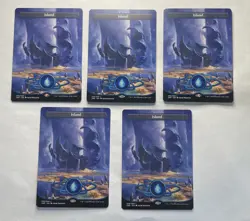 Mtg- Lot Of 5 Full Art Island- Unfinity - NM- Magic The Gathering - Image 1