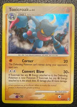 Pokemon TCG - Toxicroak 11/127 Lv. 44 - Platinum (2009) - Holo Rare - LP - Image 1