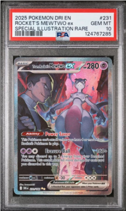 Team Rockets Mewtwo ex 231/182 SIR psa 10 Destined Rivals Pokemon - Image 1