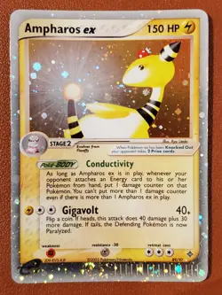 Ampharos ex 89/97 Dragon Holo Ultra Rare Pokemon TCG Swirl WOTC e-reader HP - Image 1