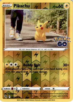 PIKACHU 027/078 COMMON POKEMON GO REVERSE HOLO COMBINED SHIPPING - Image 1