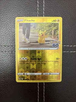 Pokemon TCG - Pikachu - 027/078 - Pokemon GO - NM Reverse Holo (2022) - Image 1