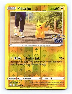 Pikachu (27) Reverse Holo 027/078 Pokemon GO Common NM - Image 1