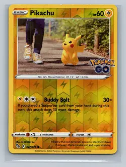 Pikachu (27) Pokemon GO 027/078 Near Mint NM Reverse Holo - Image 1