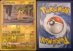 Pikachu 027/078 Common Pokemon GO Pokemon Reverse Holo Lightly Played - Image 1