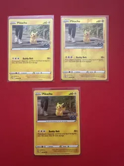 Pikachu Pokemon Go 027/078 Non-Holo, Reverse & Promo Cosmos Holo Rare NM - Image 1