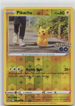 Pikachu (27) 027/078 Pokemon GO Reverse Holo - Image 1