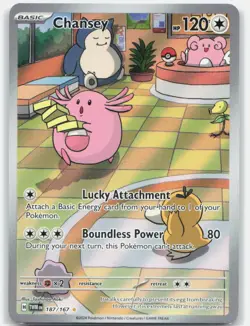 Chansey 187/167 Illustration Rare Twilight Masquerade Pokemon Holo Near Mint - Image 1