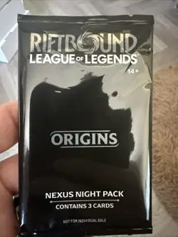 Riftbound League of Legends Origins Nexus Night Pack Sealed English 3-Card Pack - Image 1