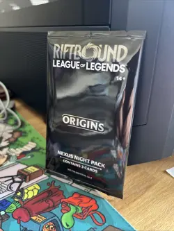 Riftbound League of Legends Origins Nexus Night Pack Sealed English 3-Card Pack - Image 1