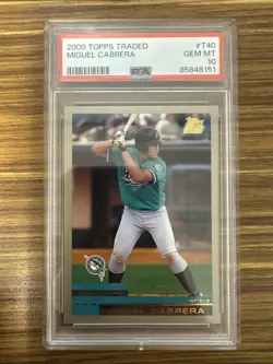 2000 Topps Traded Baseball T40 Miguel Cabrera PSA 10 Graded Rookie 466 - Image 1