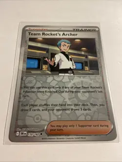 Pokemon TCG Team Rocket's Archer 170/182 Reverse Holo destined rivals Card - Image 1