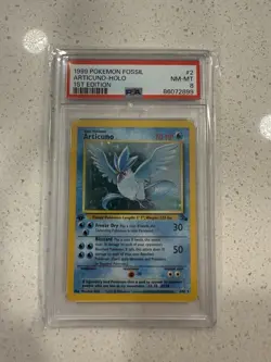 1999 Pokemon Articuno #2 Fossil 1st Edition Holo Rare PSA 8 NM-MINT - Image 1