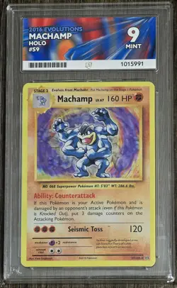 Machamp #59 XY Evolutions Holo ACE Graded 9 Mint Pokemon TCG 2016 - Image 1