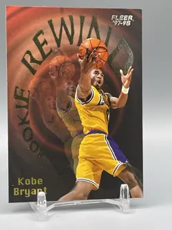 1997-98 Fleer Kobe Bryant Rookie Rewind 3 of 10 Lakers Insert Card - Image 3