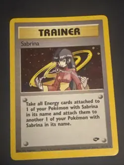 Pokemon TCG – Sabrina 20/132 Holo Rare Unlimited – Gym Heroes – Vintage WOTC LP+ - Image 1