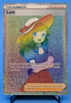 Lady 208/196 Pokemon TCG 2022 Lost Origin Secret Rare Rainbow Full Art Holo NM - Image 1