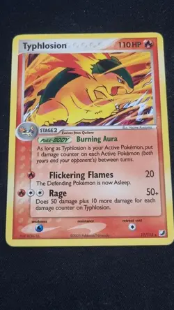 2005 Typhlosion (17/115) EX Unseen Forces Rare Pokemon Card - Image 1