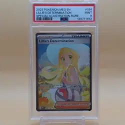 PSA 9 2025 Pokemon ME01 Mega Evolution Lillie's Determination 184/132 SIR EN - Image 1