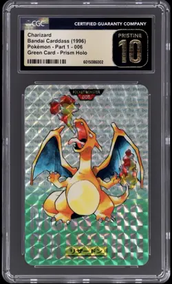 CHARIZARD 1996 POKEMON JAPANESE BANDAI CARDDASS VENDING PRISM #6 CGC 10 PRISTINE - Image 1