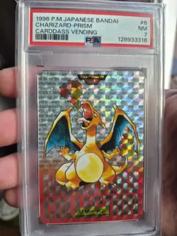 1996 Charizard Prism Part 1 PSA 7 Japanese Pokemon NM 006 Bandai Carddass Holo - Image 2