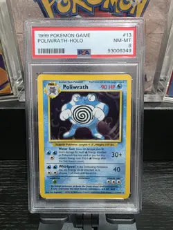 PSA 8 NM-MT Poliwrath 13/102 Base Set Pokemon Card WOTC Vintage Rare Holo 1999 - Image 1