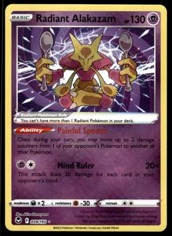 Pokemon TCG SWSH12: Silver Tempest #059/195 Radiant Alakazam NM - Image 1