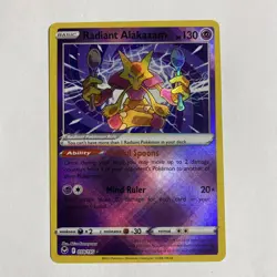 Pokemon TCG SWSH12: Silver Tempest #059/195 Radiant Alakazam NM - Image 1