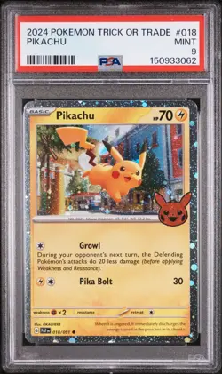 **LOT OF 16** Pikachu 018/109 Trick or Trade 2024 PSA 9 Mint Pokemon Card Bulk - Image 1
