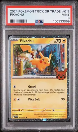 **LOT OF 16** Pikachu 018/109 Trick or Trade 2024 PSA 9 Mint Pokemon Card Bulk - Image 4