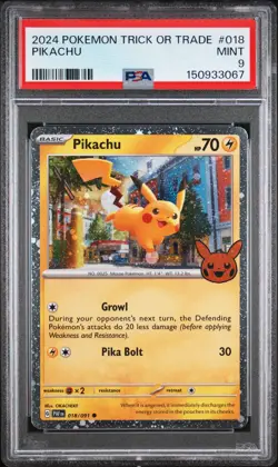 **LOT OF 16** Pikachu 018/109 Trick or Trade 2024 PSA 9 Mint Pokemon Card Bulk - Image 5